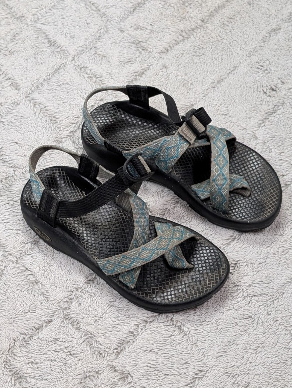 Chaco Sandals Womens 7 Gray Turquoise Z Cloud Waterproof Hiking Trail Durable